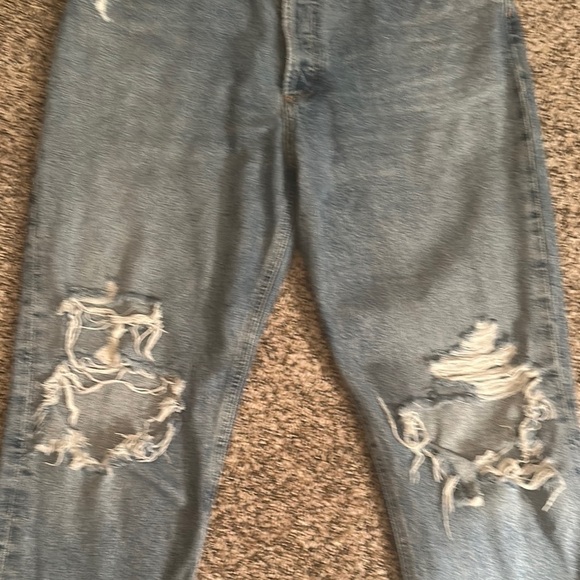 Agolde Light Blue Distressed Denim Jeans - Picture 3 of 14